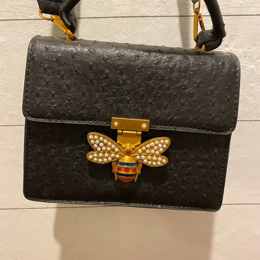Akira faux ostrich crossbody purse